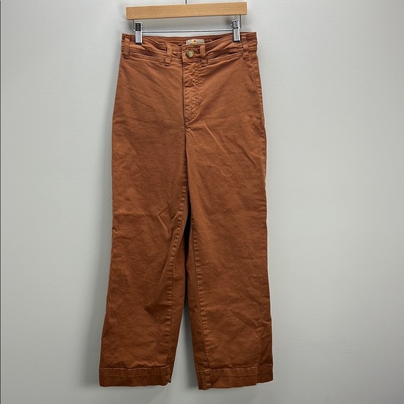 Marine Layer Bridget Crop Pant Wide Leg Brown Cropped Womens Size 4 Minimalist - Picture 1 of 8